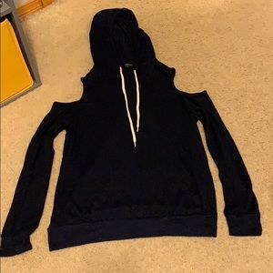 Navy blue hooded long sleeve